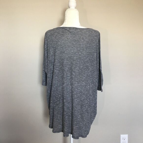 Lularoe Large Heather Grey Box Shaped Tunic Top Short Dolman Sleeves - Picture 2 of 12
